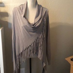 Wrap fringe cardigan